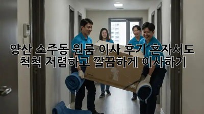 양산 소주동 원룸 이사 후기: 혼자서도 척척! 저렴하고 깔끔하게 이사하기 ✨